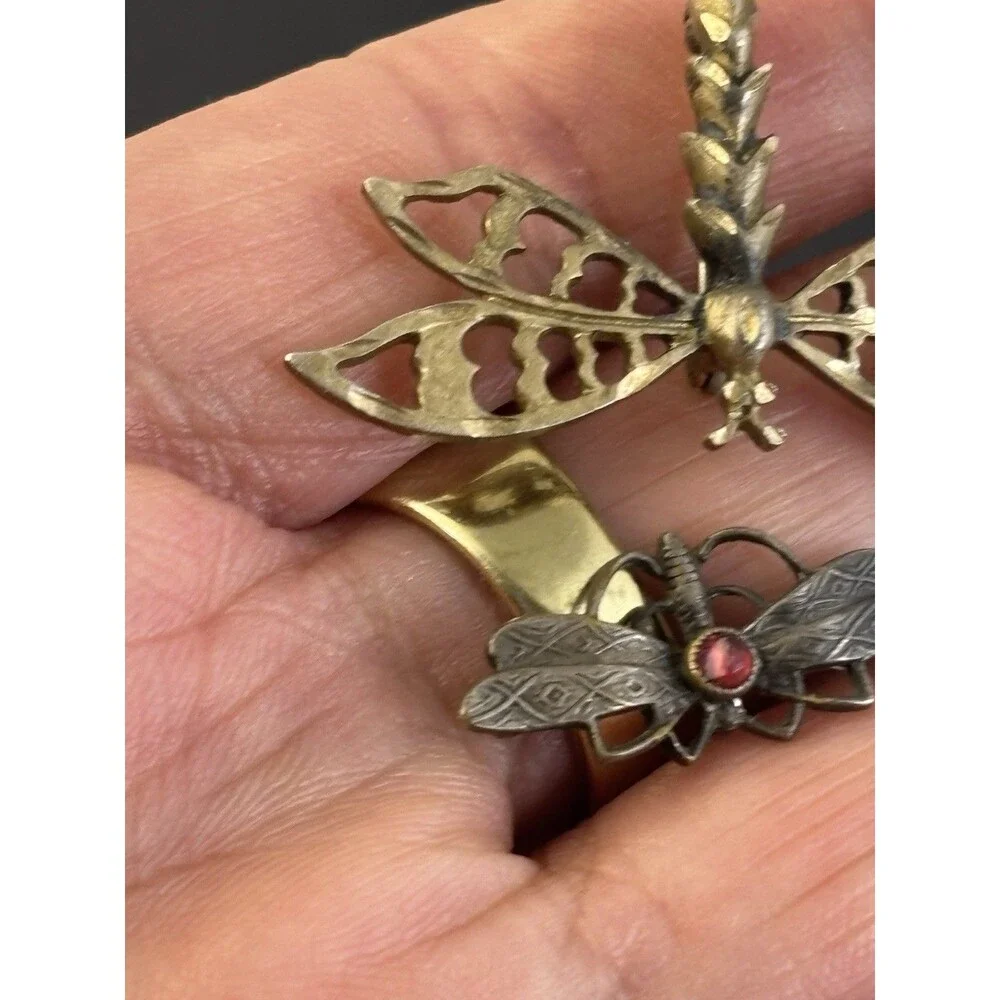 VTG 2 Sterling 925 1” Dragonfly Bug Pin & Small Dragon Fly Brooches 5.3 Grams
